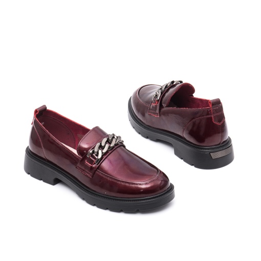 Pantofi dama eleganti, piele naturala lacuita, X4X400008B, bordo - Img 3