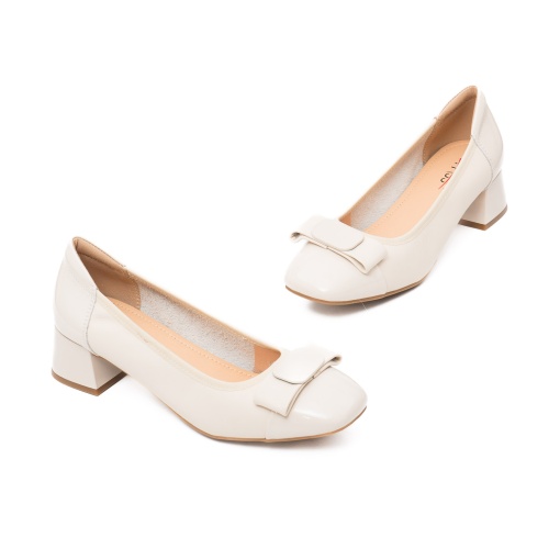 Pantofi dama eleganti, piele naturala, M4M460009B 52-N, crem - Img 2