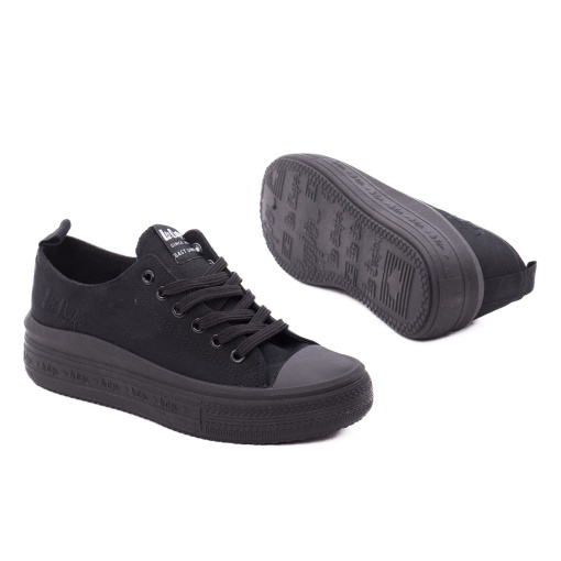 Pantofi dama sport din piele ecologica, Lee Cooper OBUWIE LCW-26-44-4484L, negru - Img 4