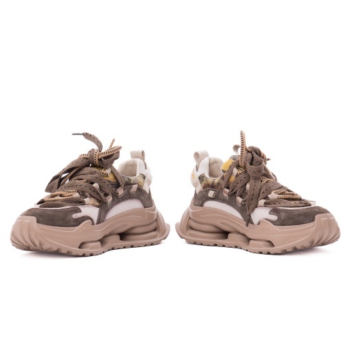 Pantofi dama sport din piele intoarsa, PASS Collection 3OLY80003B H6-I, maro diverse - Img 5