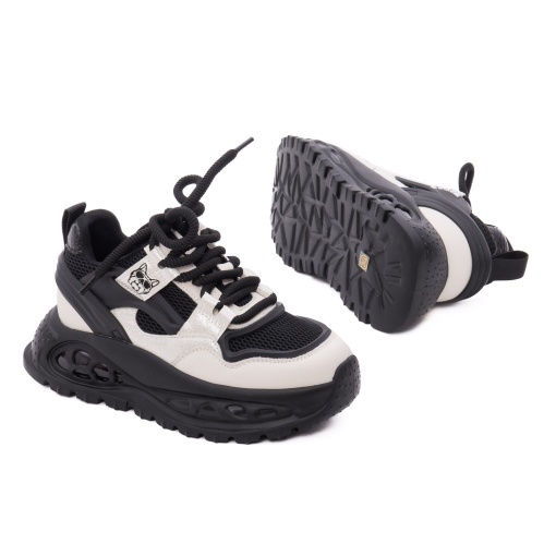 Pantofi dama sport din piele mix, Gryxx Z69059-2B 01-Z, negru - Img 4