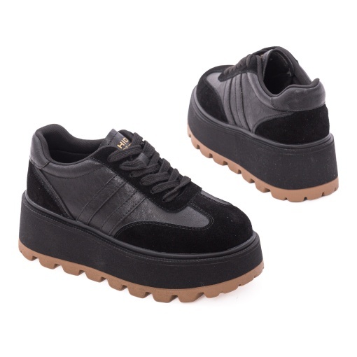 Pantofi dama sport din piele naturala, Feeling, 2510, negru - Img 3