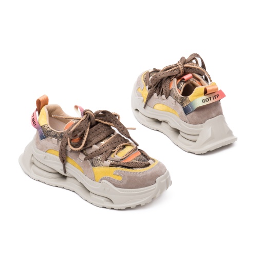 Pantofi dama sport, piele naturala nabuc, 1LY60012A 97-2, bej - Img 3
