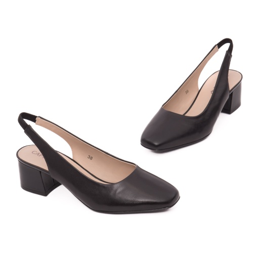 Pantofi eleganti decupati din piele naturala, Caprice, 9-29500-42 022, negru - Img 2
