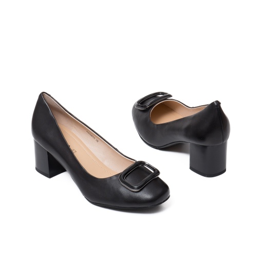 Pantofi eleganti negri cu toc gros, JIJI20087A 01-N - Img 6