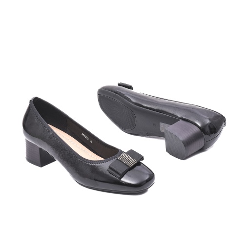 Pantofi eleganti piele lacuita cu toc comod, X4X450053A 01-L - Img 5
