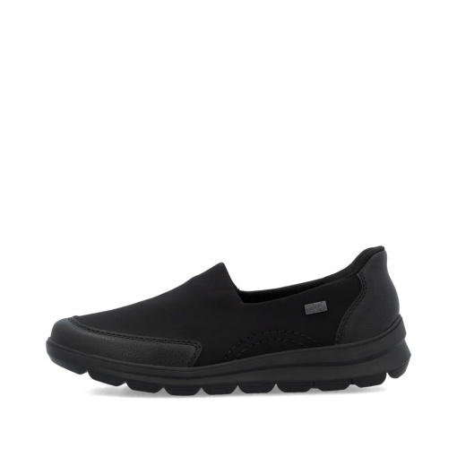 Pantofi impermeabili slip-on damă Rieker Z0054-00, negru, talpă joasă - Img 5