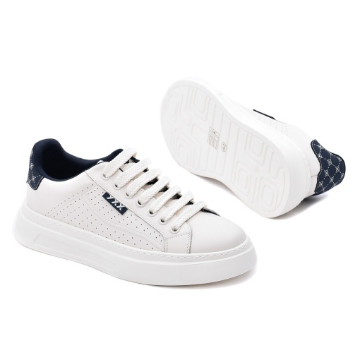 Pantofi sport barbati din piele naturala, Gryxx, 7CCJ80004A 35-N, alb bleumarin - Img 4