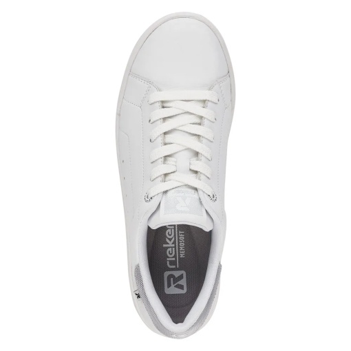 Pantofi Sport Damă Rieker 41902-80 Albi - Piele Naturală - MemoSoft - Img 5