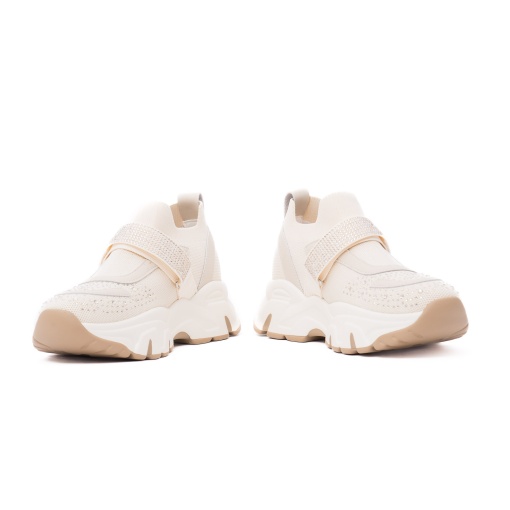 Pantofi vara dama PASS Collection, 2USL60006B 03-T din material textil, bej - Img 5