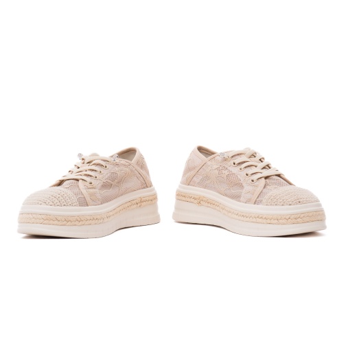 Pantofi vara dama PASS Collection, H3DL40014 03-T din material textil, bej - Img 5