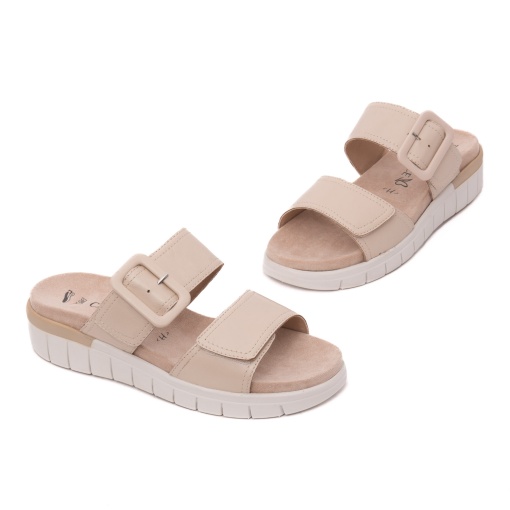 Papuci dama din piele naturala, Caprice, 9-27203-44 140 CREAM PERLATO, crem - Img 2