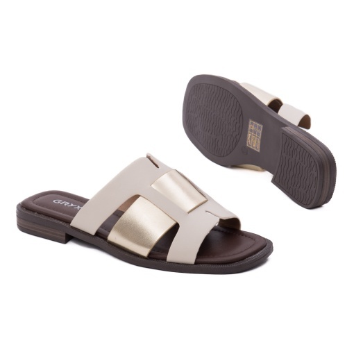 Papuci dama din piele naturala, Gryxx W1V1352-G17-6A 03-N, bej - Img 4