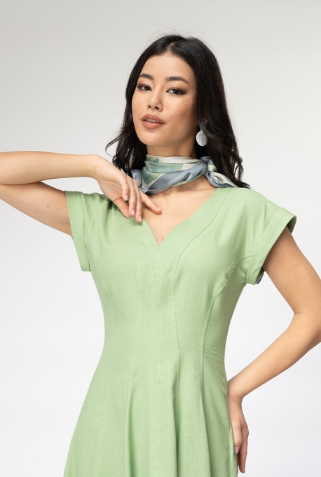 Rochie de in uni cu croi amplu YANIRA, Hermosa, olive - Img 3
