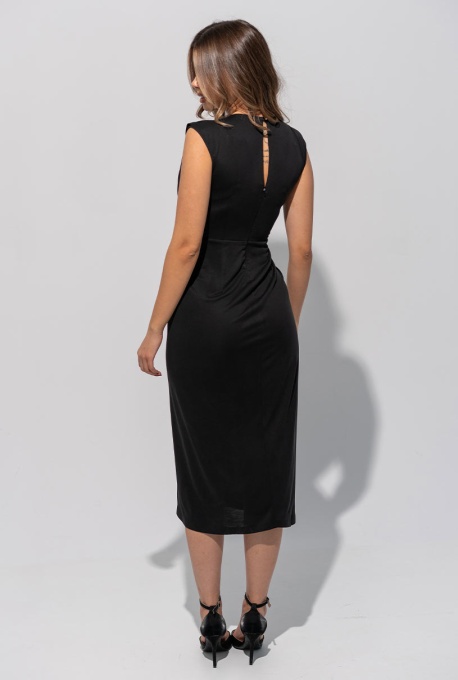 Rochie uni din modal cu un croi conic YLENIA Hermosa, negru - Img 10