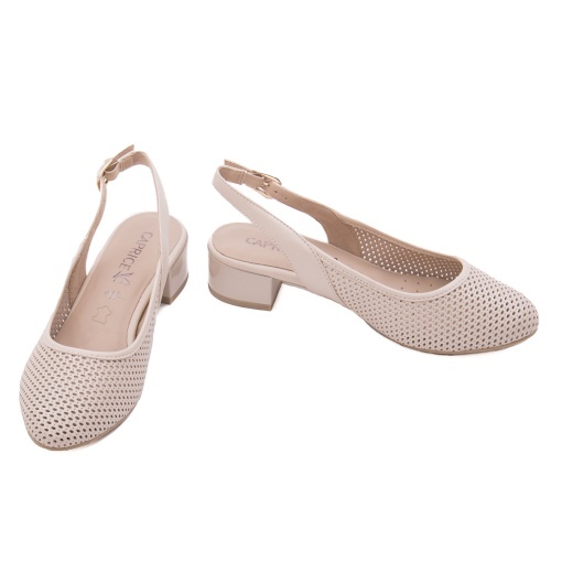 Saboti dama din piele naturala, Caprice, 9-29602-44 404 CREAM NAPPA, crem - Img 4