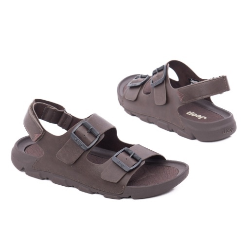 Sandale barbati din piele naturala, JEEP, DAYTONA SANDAL JM61121A 030 DK.BROWN, maro inchis - Img 3
