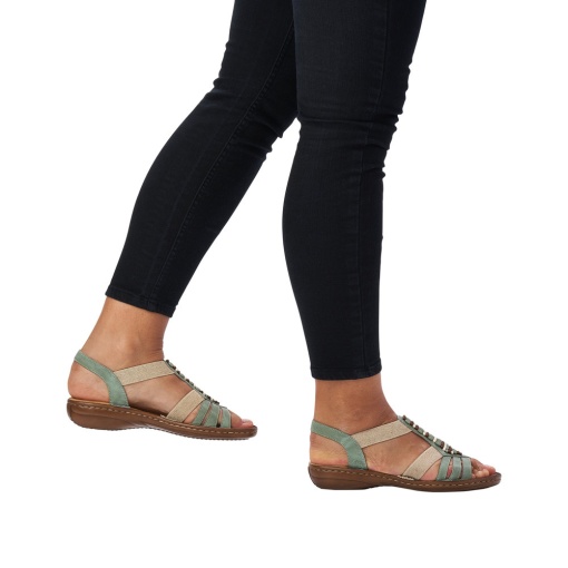 Sandale dama casual, piele ecologica, 60851-52, olive - Img 7