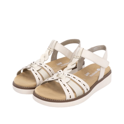 Sandale dama casual, Remonte D2044-60 din piele naturala, crem - Img 3
