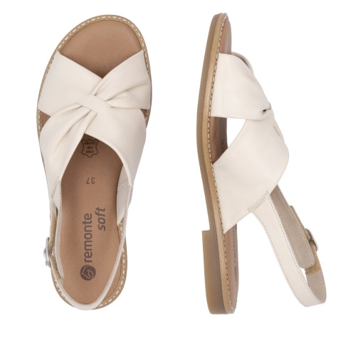 Sandale dama casual, Remonte D3674-60 din piele naturala, crem - Img 5