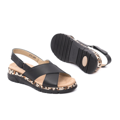 Sandale dama casual, Suave, piele naturala, SU12505VT MOSTAR 01-N, negru - Img 4