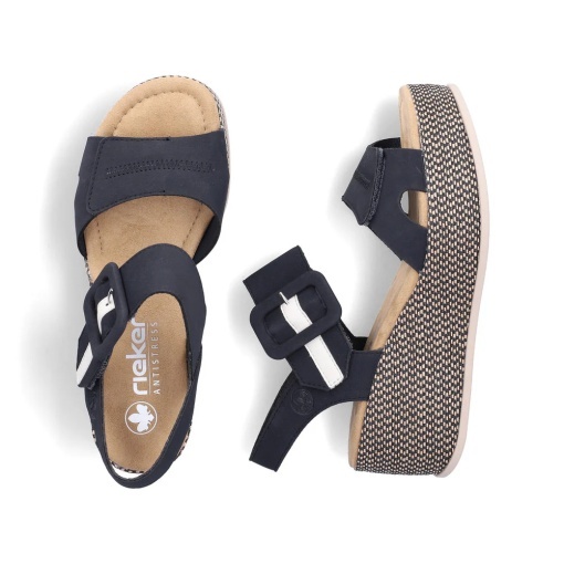 Sandale dama din piele ecologica, Rieker 69450-14, bleumarin - Img 10