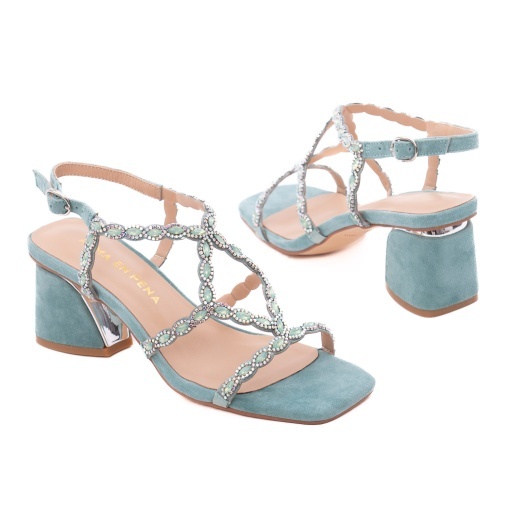 Sandale dama din piele intoarsa, ALMA EN PENA V263004 SUEDE JADE, verde - Img 3