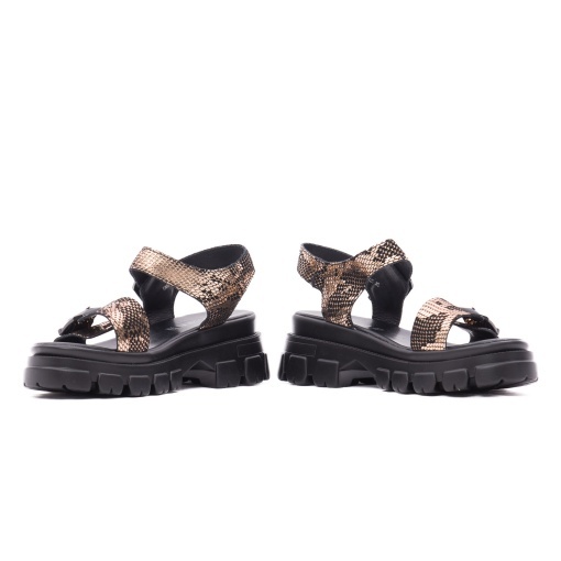 Sandale dama din piele intoarsa, Karisma V4VA60002C O7-I, negru print - Img 5
