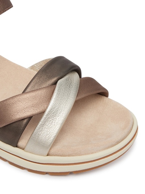 Sandale dama din piele naturala, Caprice 9-28304-46 366 TAUPE METALLIC, taupe metalizat - Img 2