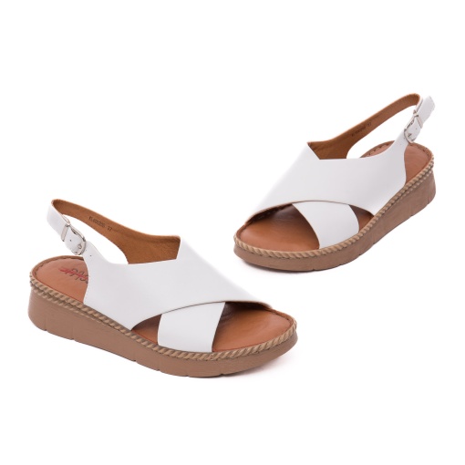 Sandale dama din piele naturala, PASS Collection, 7IKL60020D 13-N, alb - Img 2