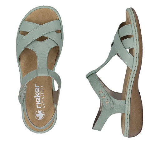 Sandale dama din piele naturala, Rieker 65919-52, verde - Img 10