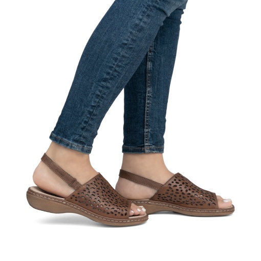 Sandale damă piele Rieker 65985-25 maro - Img 2