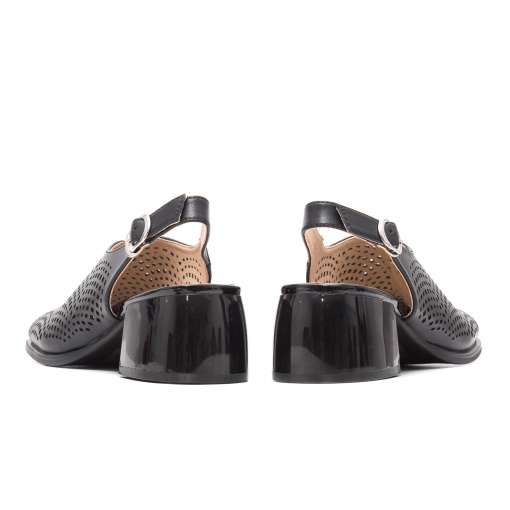 Sandale elegante cu toc mic din piele, H3DL40010A 01-N - Img 3
