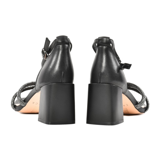 Sandale elegante dama, piele naturala, F86416-8542-1848A, negru - Img 6
