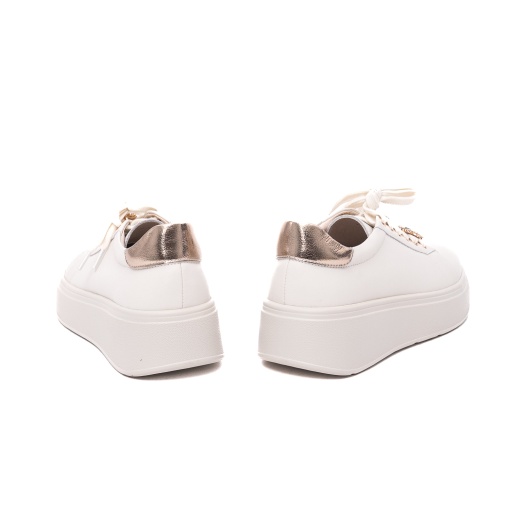 Sneakers dama Pass Collection W1W160018B 97-N, talpa inalta, decoratiuni stralucitoare, alb - Img 6