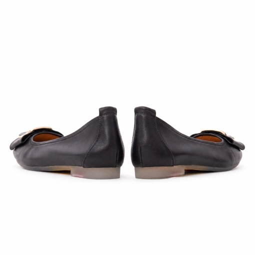 Balerini dama din piele naturala, PASS Collection M4M480009A 01-N, negru - Img 5