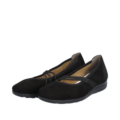 Balerini dama, piele naturala nabuc, L9369-00, negru - Img 3