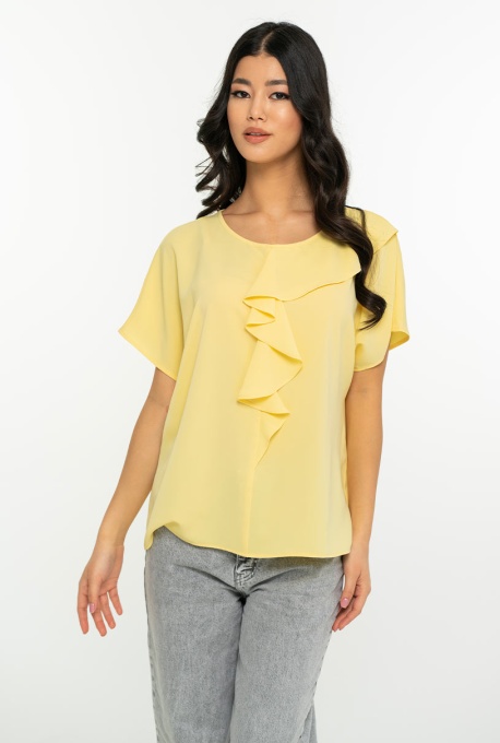 Bluza dama uni din sifon RALU, Hermosa, galben - Img 5