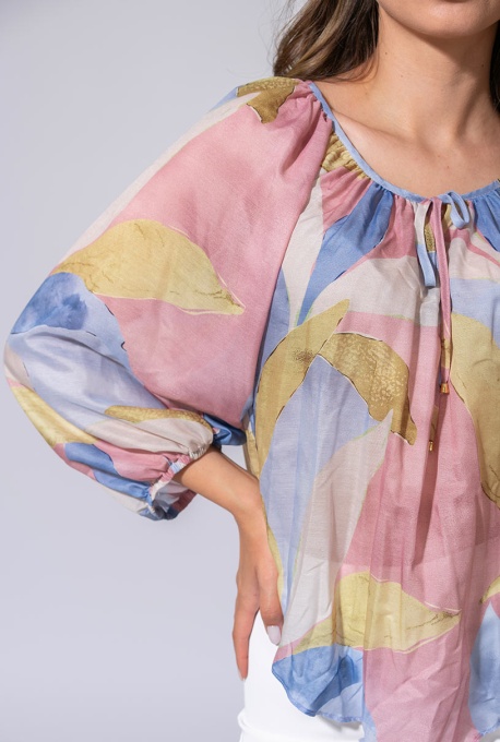 Bluza lejera cu imprimeu abstract ISOLDA, Hermosa, multicolor - Img 5