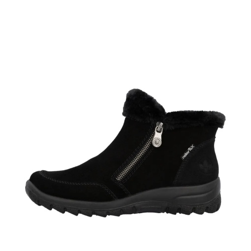 Botine dama din piele intoarsa, Rieker L7188-00, negru - Img 4