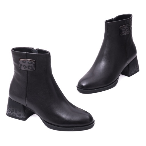 Botine dama din piele naturala, Epica, 1JI70034B 01-N, negru - Img 2