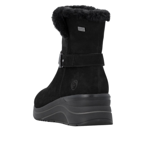 Botine dama din piele naturala intoarsa, Remonte D0T82-02, negru - Img 4