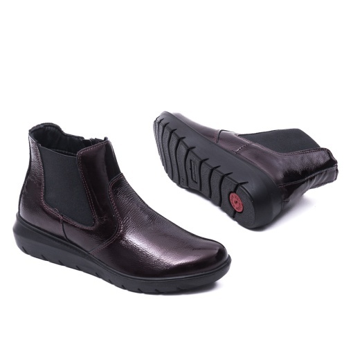 Botine dama din piele naturala lacuita, IMAC, IC856370 23-L, bordo - Img 4