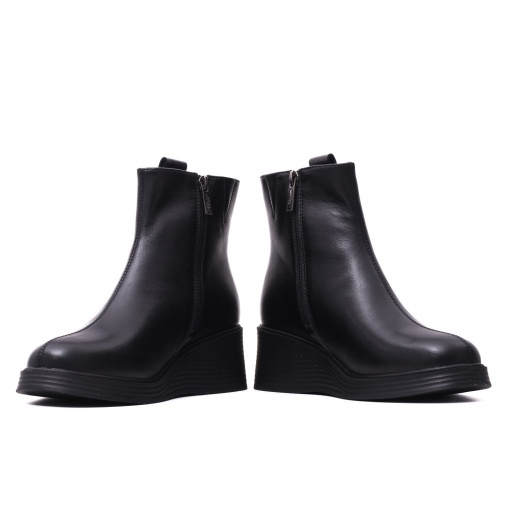 Botine dama din piele naturala, PASS Collection, 1WB90001A 01-N, negru - Img 6