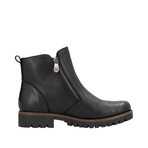 Botine dama din piele naturala, Rieker 78556-00, negru - Img 2