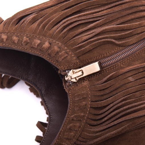 Botine elegante din piele întoarsă, ALMA EN PENA, I250710 CROSTA CAMEL - Img 4