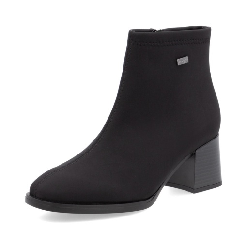 Botine negre cu toc bloc și fermoar D0V77-00 - Img 2