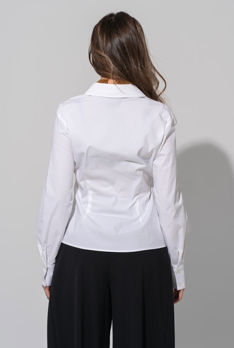 Camasa din poplin ce urmareste talia si defineste silueta ANDRIA Hermosa, alb - Img 11
