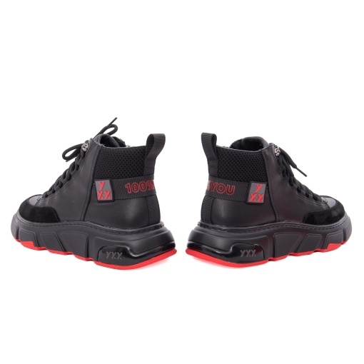 Ghete barbati din piele naturala, Gryxx 1JS90005 01-N, negru - Img 5