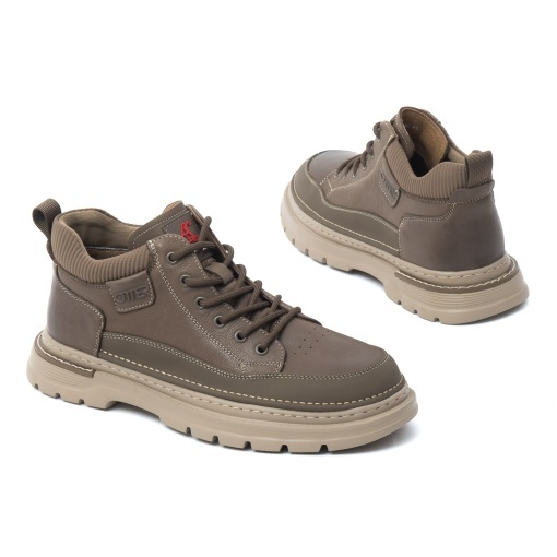 Ghete barbati din piele naturala, Otter, E6E670008C 40-N, kaki - Img 3